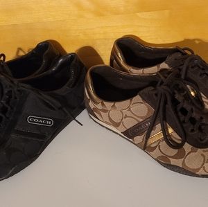 TWO Coach Monogram Shoes Sz 7